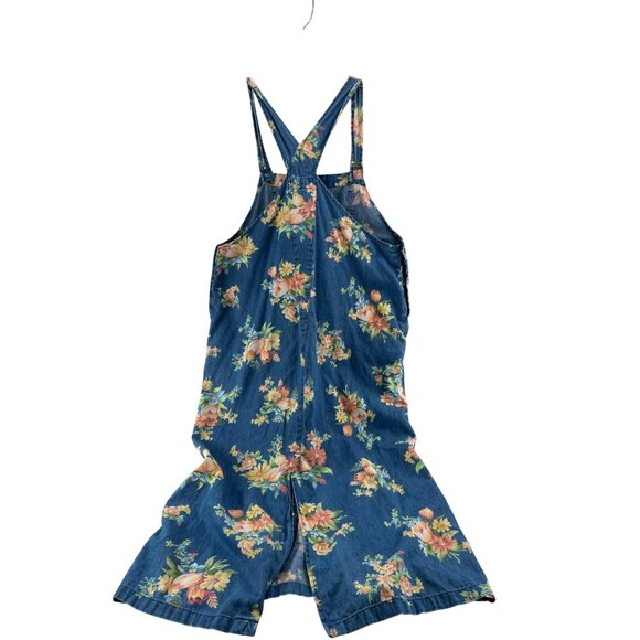 Liz Claiborne Villager Sport Floral Denim Overall Dress Large Vintage 90s - Picture 4 of 6